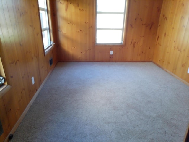 802 Oakridge Dr, Jackson, MI 49203 - empty room with carpet floors, plenty of natural light, wooden walls, and baseboards