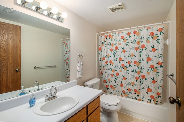 61043 Greenwood Dr # 167, South Lyon, MI 48178 - bathroom featuring vanity, shower / bath combination with curtain, and tile patterned floors