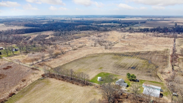 bird's eye view featuring a rural view