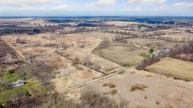 drone / aerial view with a rural view