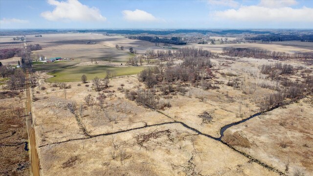 drone / aerial view with a rural view