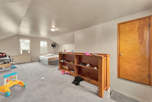 14424 Edmore Dr, Detroit, MI 48205 - bedroom featuring lofted ceiling, cooling unit, and carpet floors
