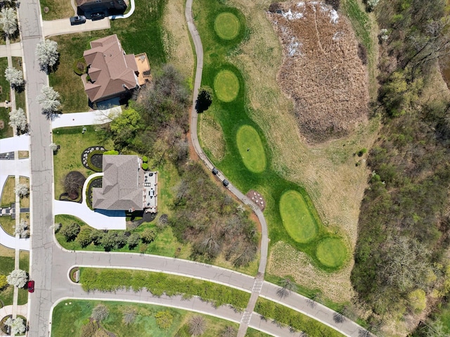 bird's eye view featuring view of golf course
