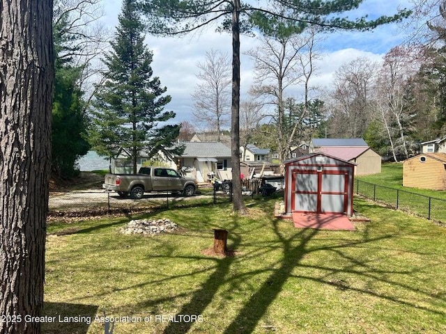 17669 Lake Dr, Barryton, MI 49305 - view of yard with a storage shed and an outdoor structure