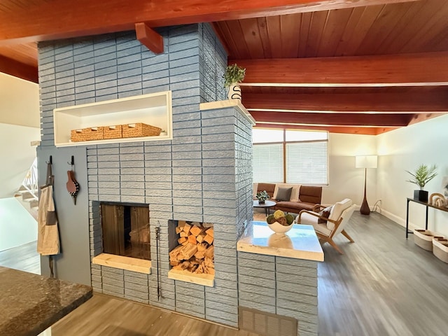 interior space with an outdoor living space