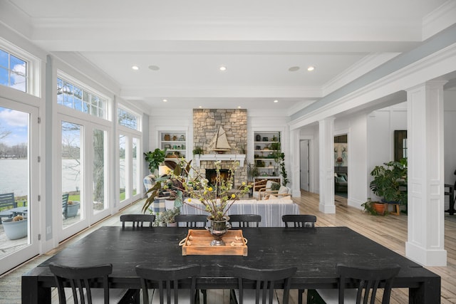 46815 Elizabeth Ln, Decatur, MI 49045 - sunroom featuring french doors and beam ceiling