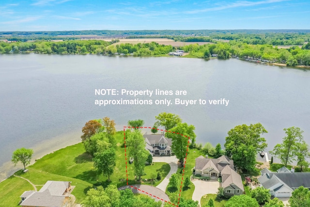 46815 Elizabeth Ln, Decatur, MI 49045 - aerial view of property's location featuring a nearby body of water and property parcel outlined
