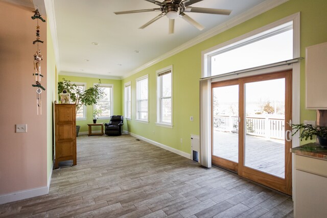 sunroom featuring french doors