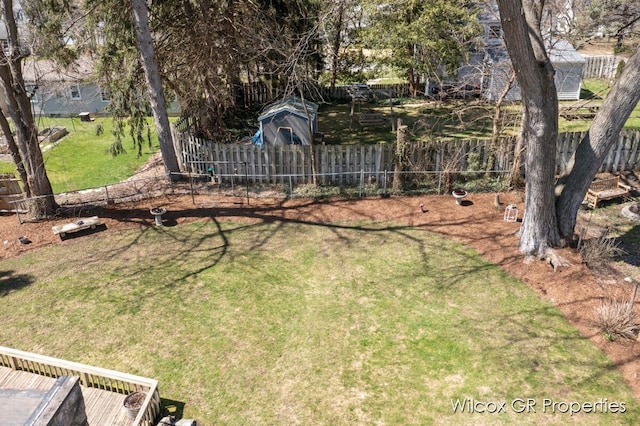view of yard with fence