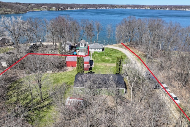 3931 S Shore Dr, Lapeer, MI 48446 - birds eye view of property featuring a water view