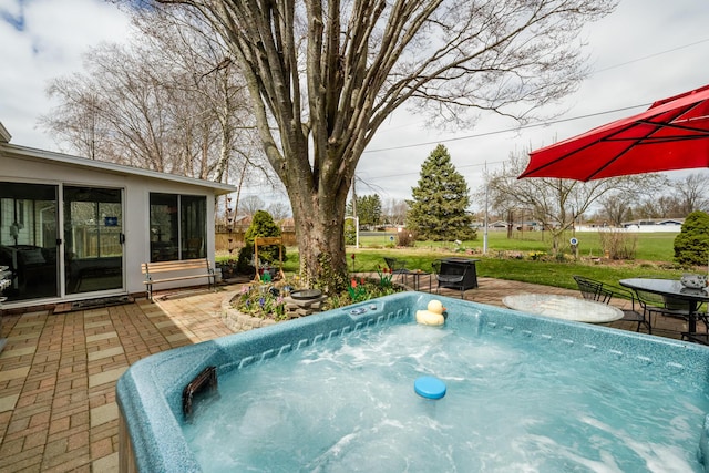 1601 Barbara Ann Dr, Stevensville, MI 49127 - view of pool featuring a hot tub and a patio area