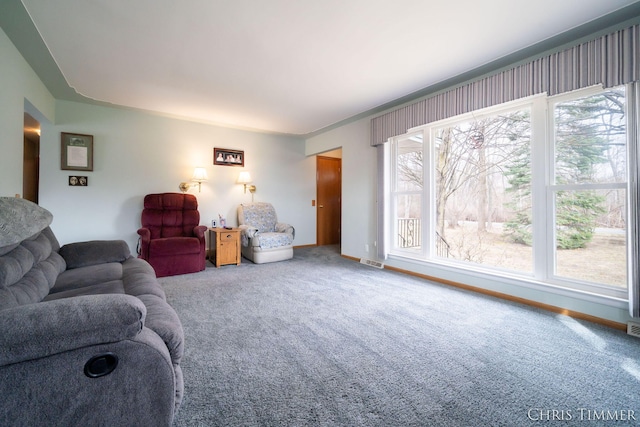 15230 Van Buren St Unit B, Holland, MI 49424 - carpeted living area featuring baseboards and visible vents