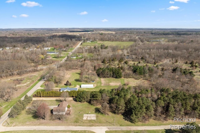 bird's eye view featuring a rural view