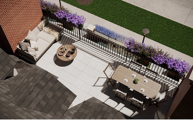 balcony with a patio and outdoor lounge area