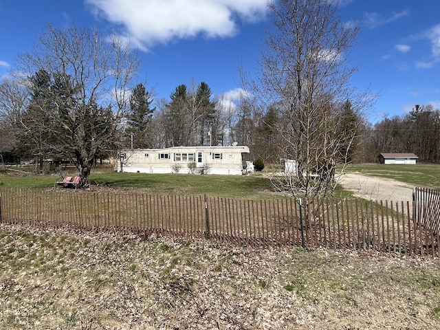 view of yard with fence