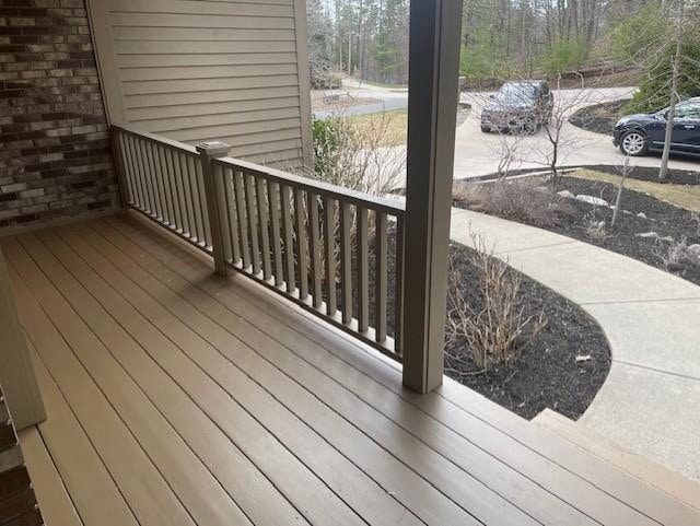 deck with a porch