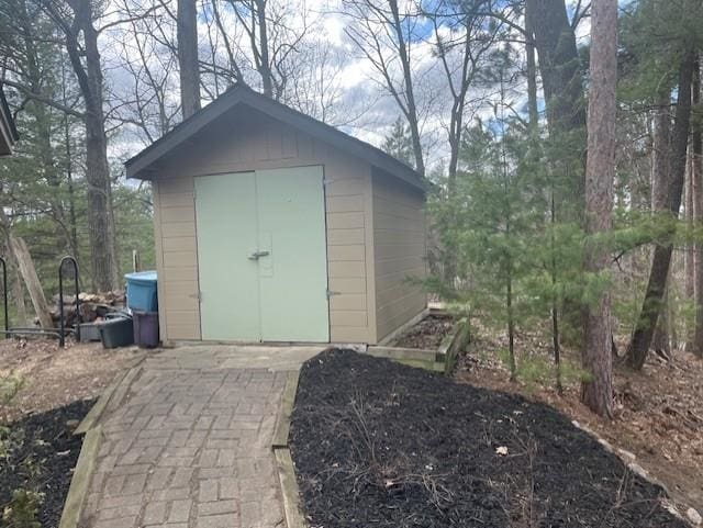 view of shed
