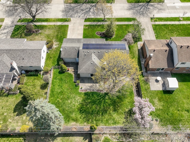 bird's eye view featuring a residential view