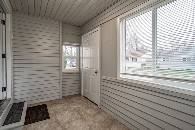 34038 Caseville Ct, Westland, MI 48186 - doorway with wooden walls and plenty of natural light