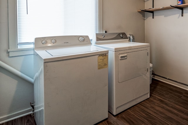 34038 Caseville Ct, Westland, MI 48186 - laundry area featuring dark wood finished floors, independent washer and dryer, and laundry area