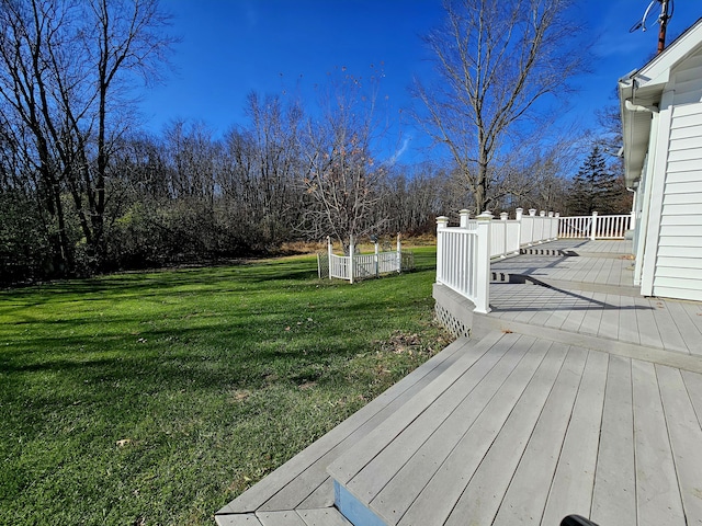 deck with a lawn