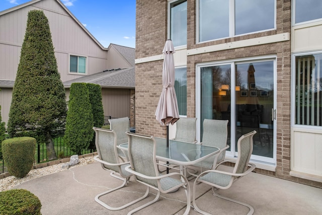 view of patio featuring outdoor dining space
