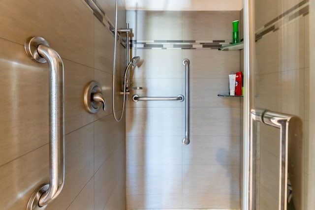 bathroom featuring a stall shower