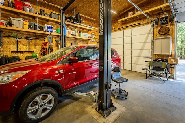 view of garage