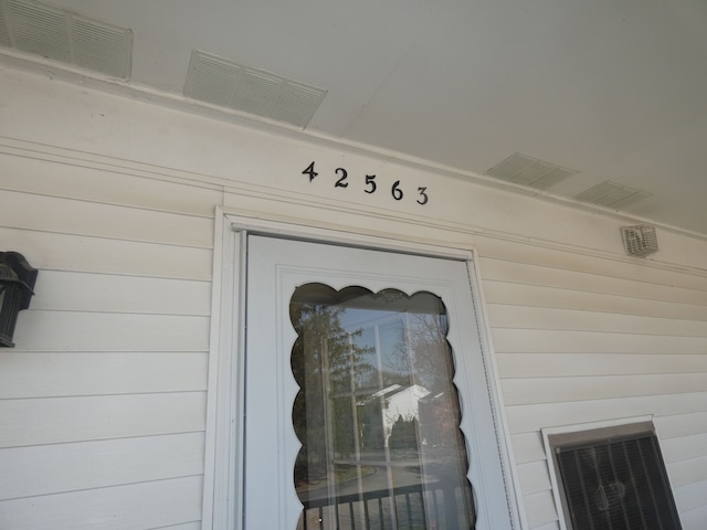exterior details featuring visible vents