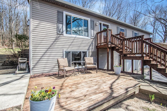 wooden deck with stairs