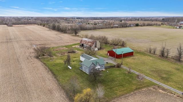 aerial view with a rural view