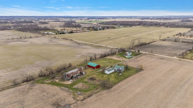 aerial view featuring a rural view
