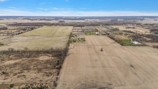 drone / aerial view with a rural view