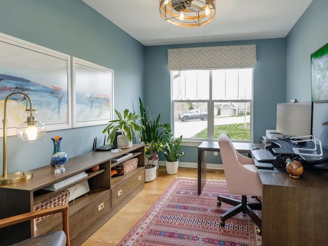 office area with baseboards