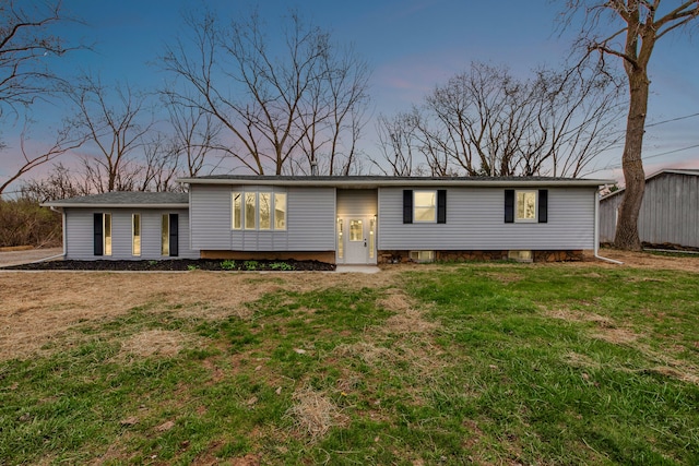 view of front of house with a front yard