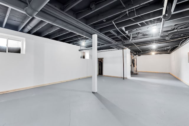 below grade area with baseboards
