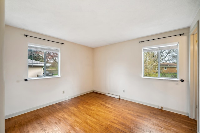 1843 N Sierra Way, Stevensville, MI 49127 - unfurnished room with baseboard heating, baseboards, and light wood-style flooring