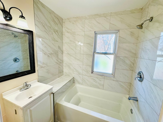full bath with vanity and shower / tub combination