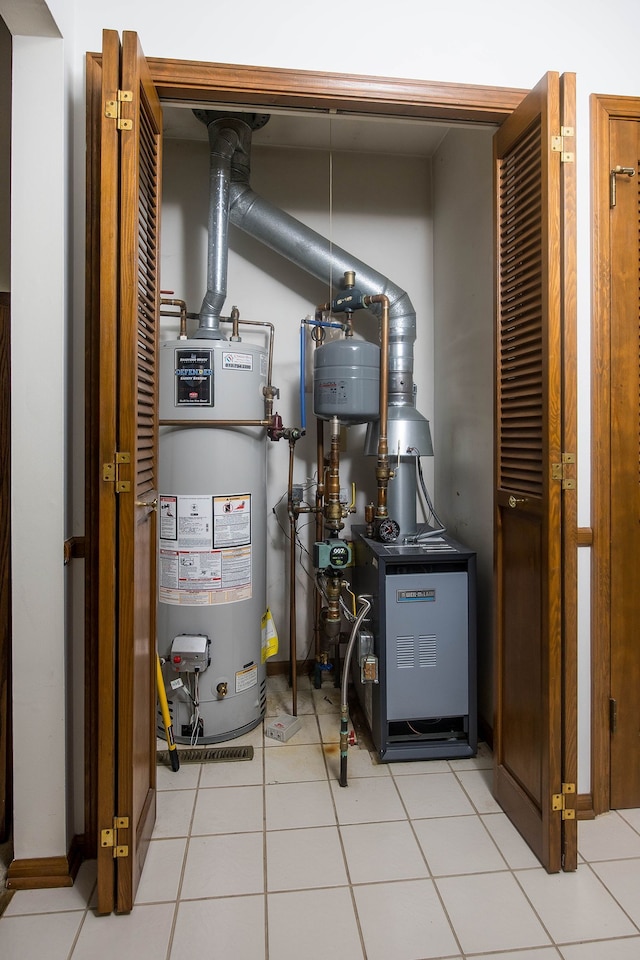 utilities with a heating unit and water heater