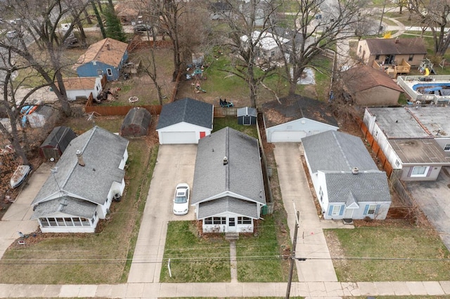 aerial view featuring a residential view