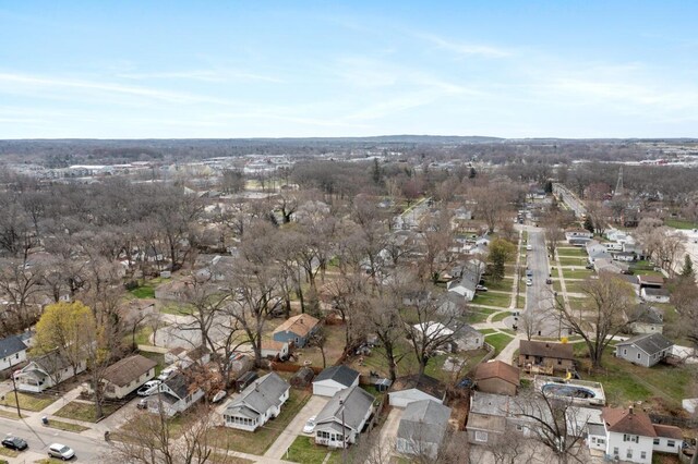 aerial view with a residential view
