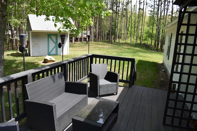 7885 W Fox Rd, Mears, MI 49436 - wooden deck with a lawn
