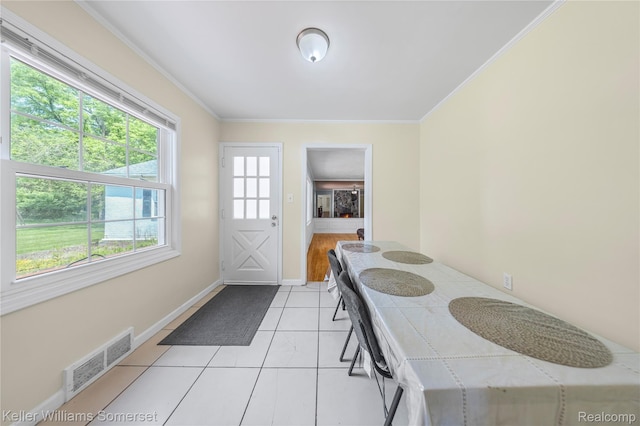 21700 W 13 Mile Rd, Beverly Hills, MI 48025 - entryway with ornamental molding, baseboards, and light tile patterned floors