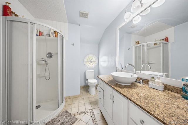 21700 W 13 Mile Rd, Beverly Hills, MI 48025 - full bathroom featuring tile patterned floors, vanity, a shower stall, and toilet