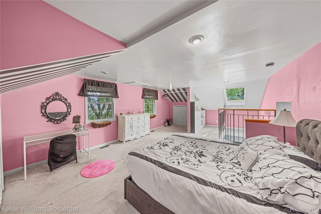 21700 W 13 Mile Rd, Beverly Hills, MI 48025 - carpeted bedroom featuring multiple windows and lofted ceiling