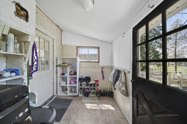 124 Broad St, Brooklyn, MI 49230 - interior space with lofted ceiling