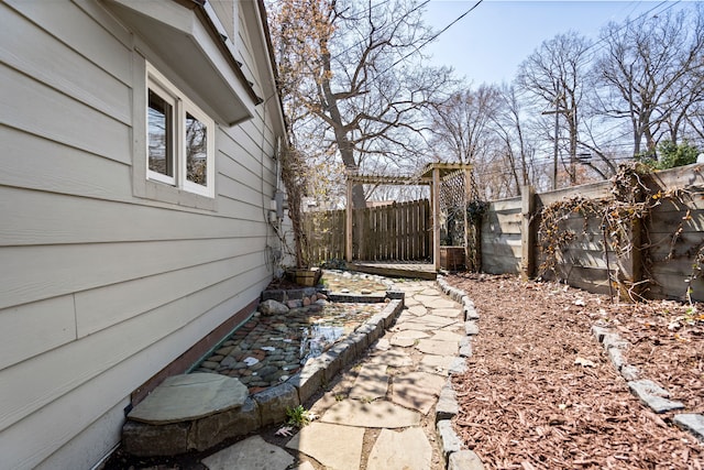 view of yard featuring fence