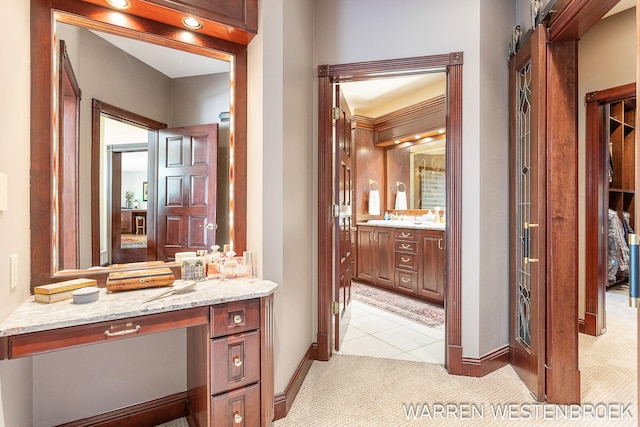 3550 64th Ave, Zeeland, MI 49464 - bathroom featuring vanity and tile patterned floors