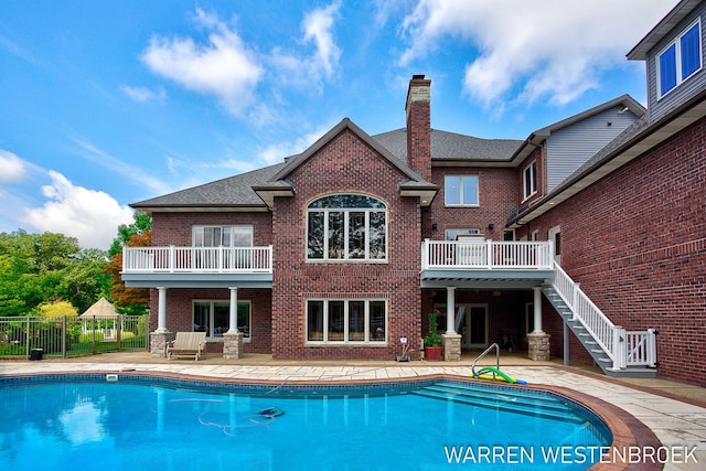 3550 64th Ave, Zeeland, MI 49464 - view of swimming pool with a patio and stairway