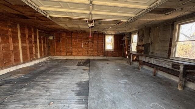 interior space with a garage door opener